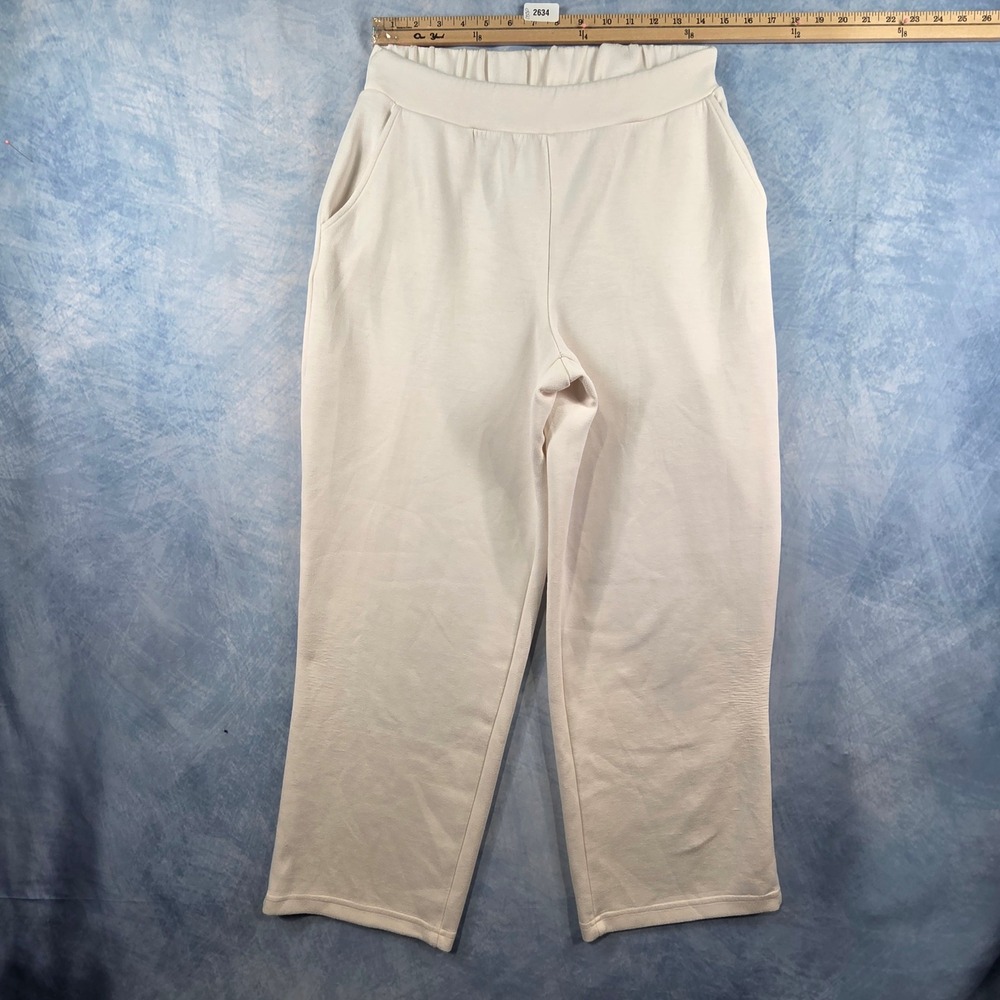 Nanette‎ Lepore Play Cream Wide Leg Sweatpants Womens Medium Off White Joggers